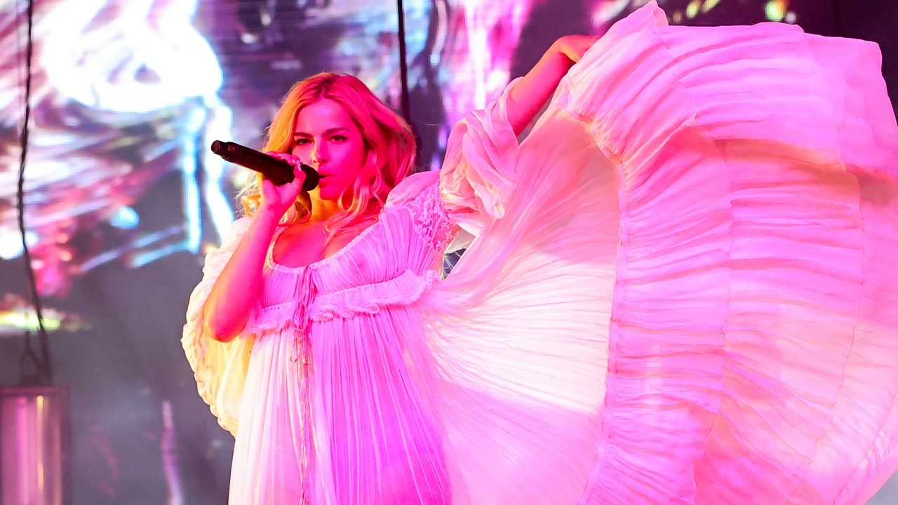 Addison Rae Wore a Custom Painted Dress Resembling her Album Cover