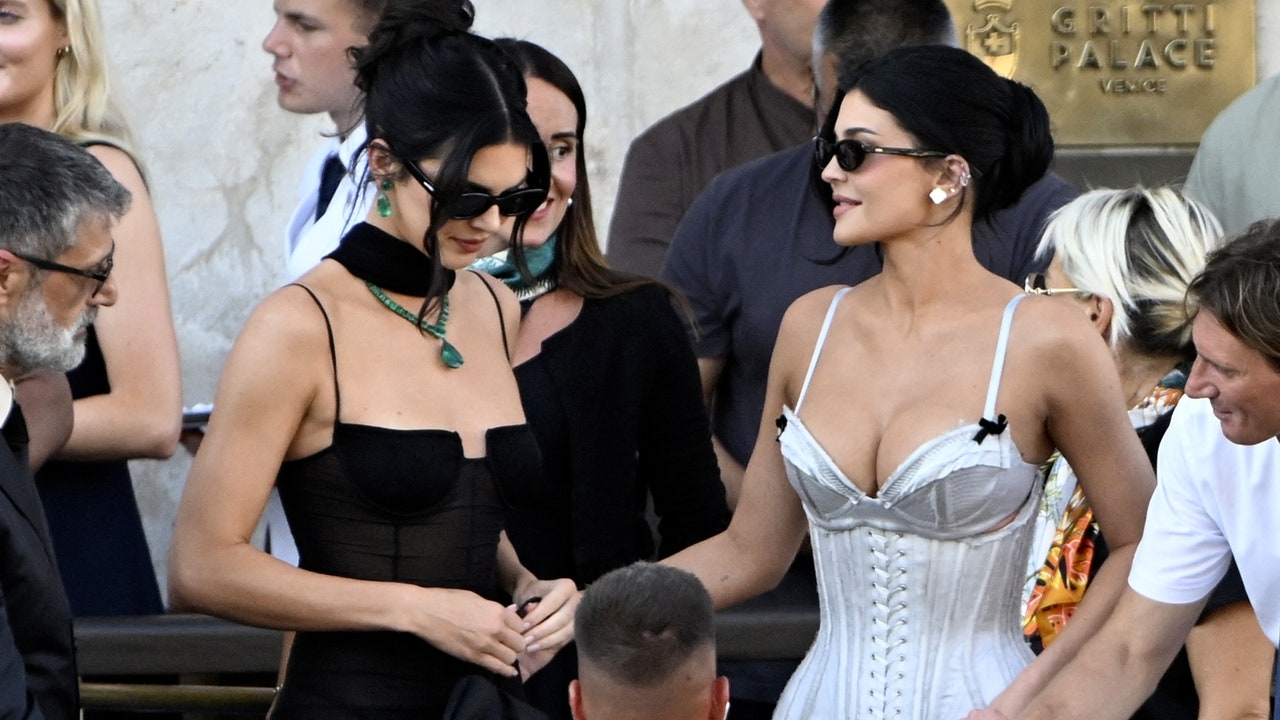 Kylie Jenner and Kendall Jenner Wear Contrasting Gowns in Venice