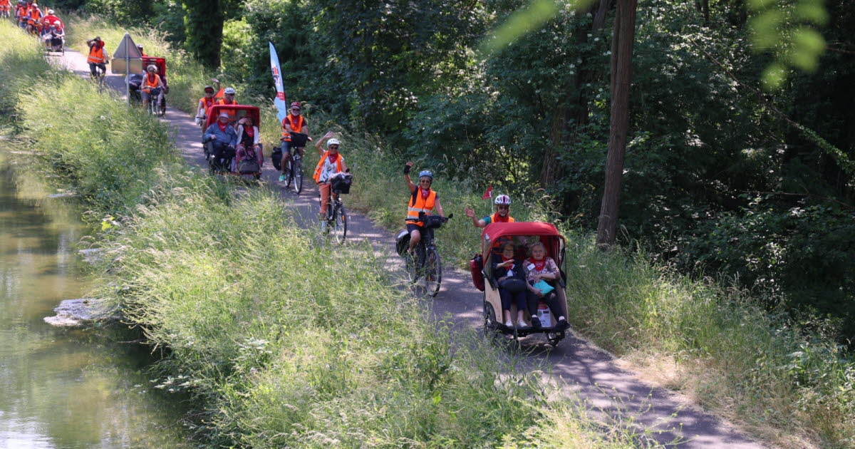 Kunheim. Elsass pédal'âge: sechs Tage Radfahren auf den Straßen Deutschlands und des Elsass für Senioren