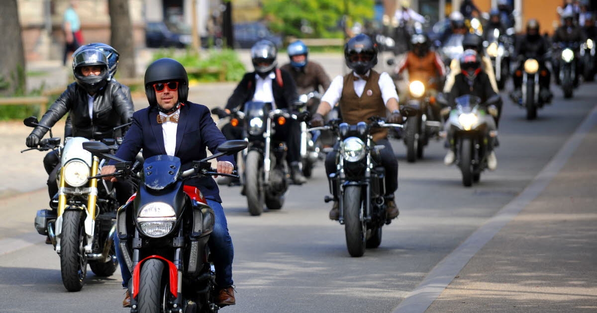 Colmar. The bikers were dressed to the nines for the 3rd Distinguished Gentlemen's Ride.