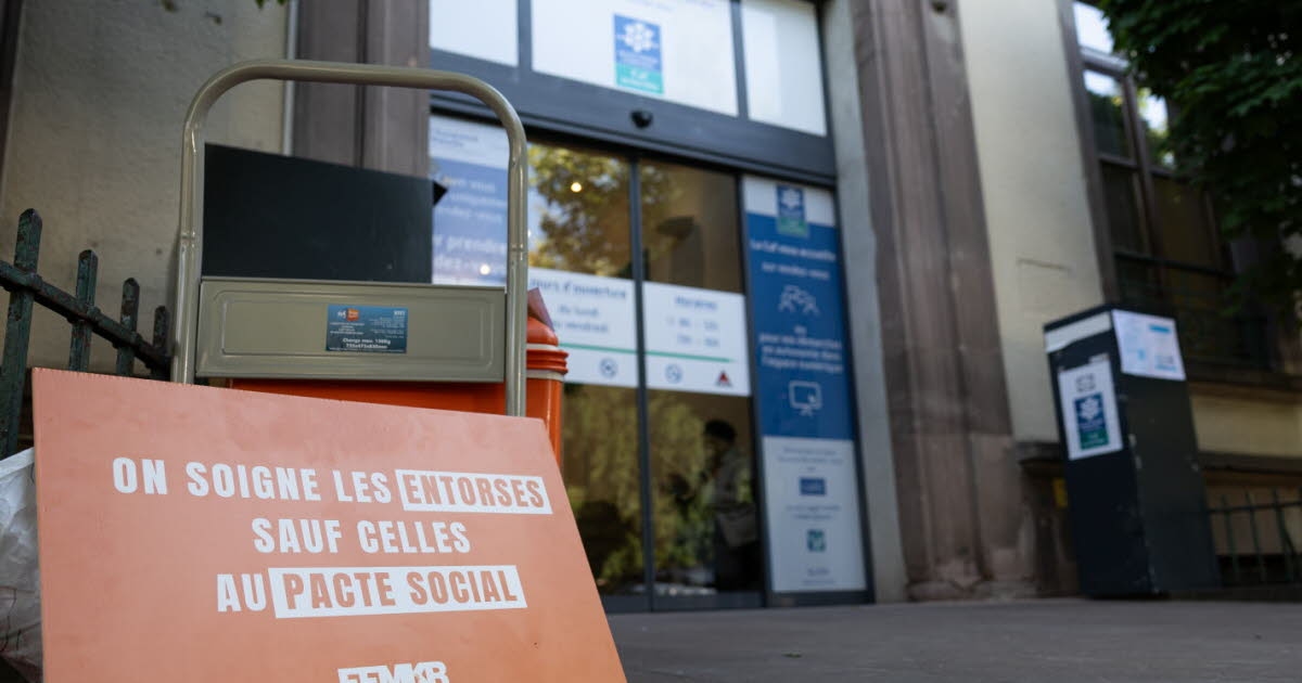 Colmar. Physiotherapeuten versammelten sich vor der CPAM (Kranken- und Sozialversicherungskasse)