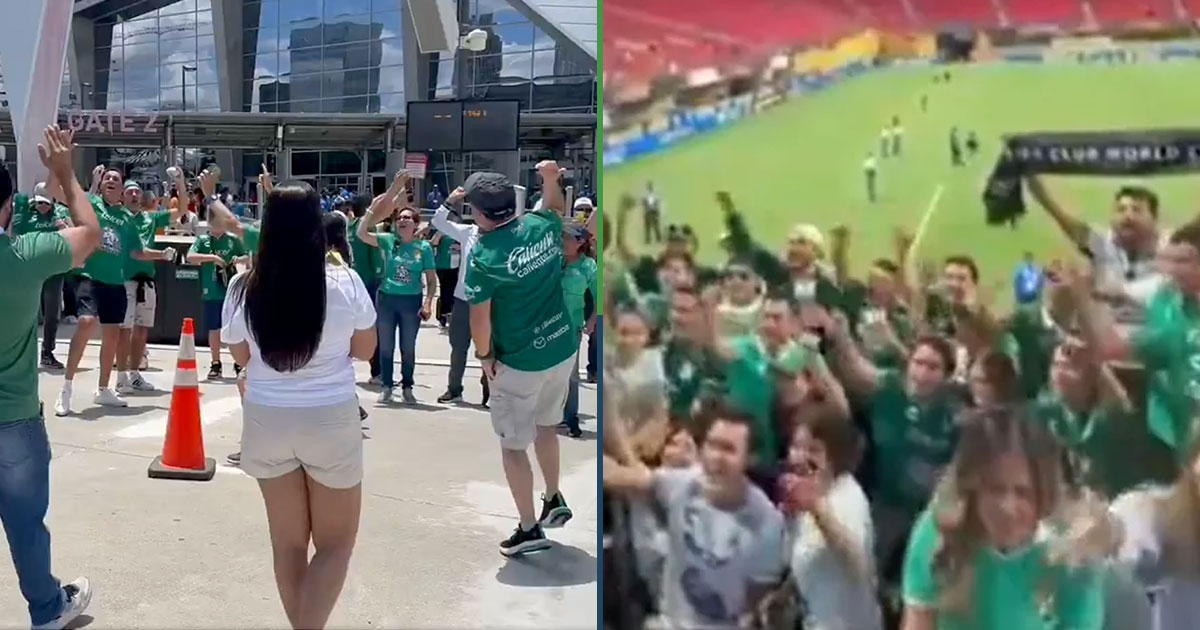 Fans van León arriveerden bij het WK voor clubs om de FIFA te "begroeten".