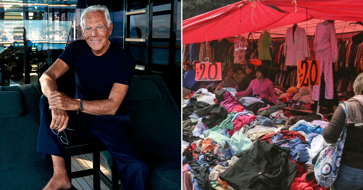Vendedores ambulantes lamentam a morte de Giorgio Armani
