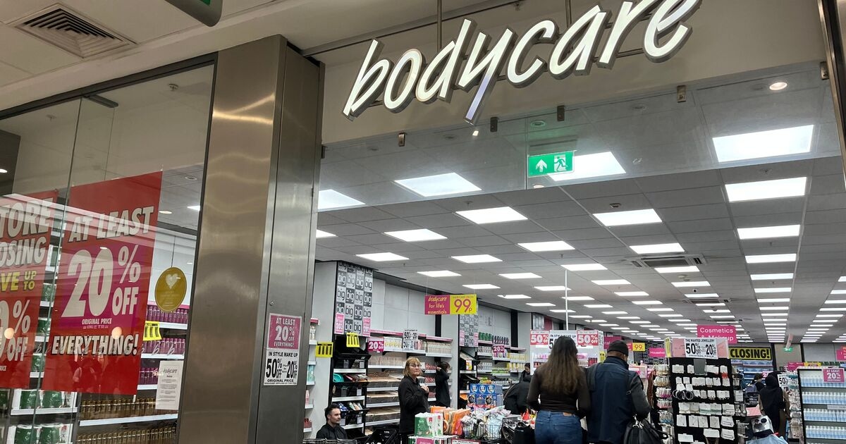 Pełna lista 56 ostatnich sklepów Bodycare, które zostaną zamknięte do tej soboty, ponieważ zostanie zwolnionych 444 pracowników