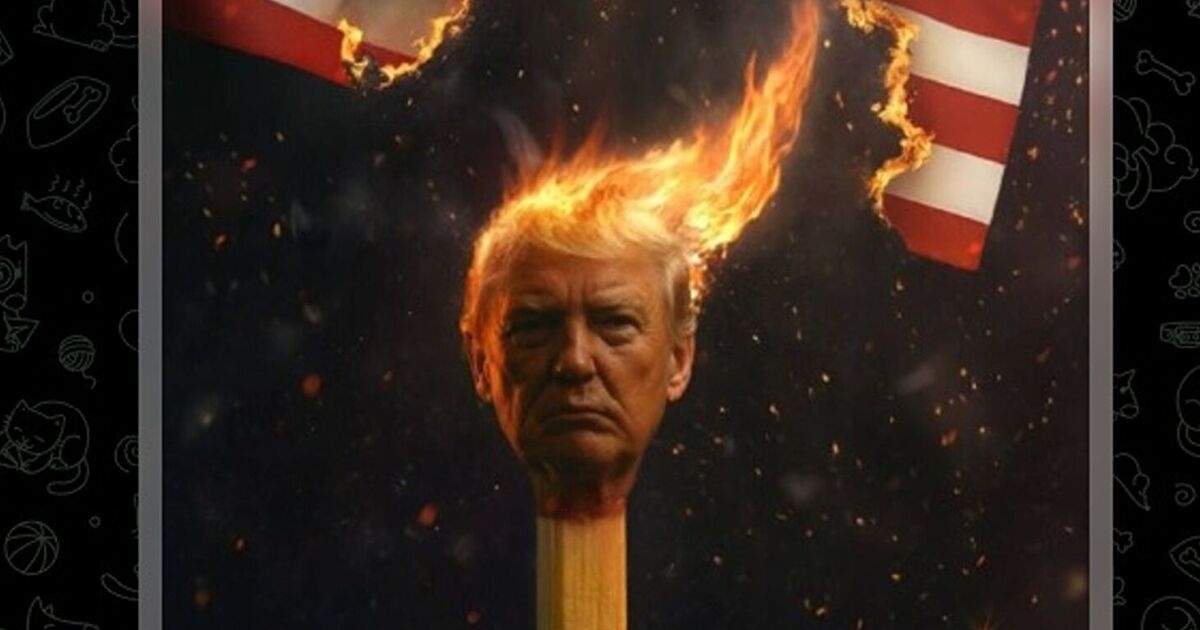 L'immagine di Donald Trump in fiamme condivisa con gioia dai media iraniani suscita indignazione