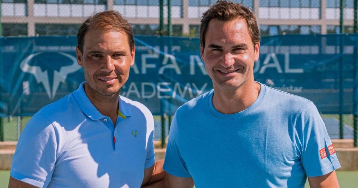 Roger Federer herenigd met Rafael Nadal terwijl Wimbledon-legende en zijn vrouw een speciale reis maken