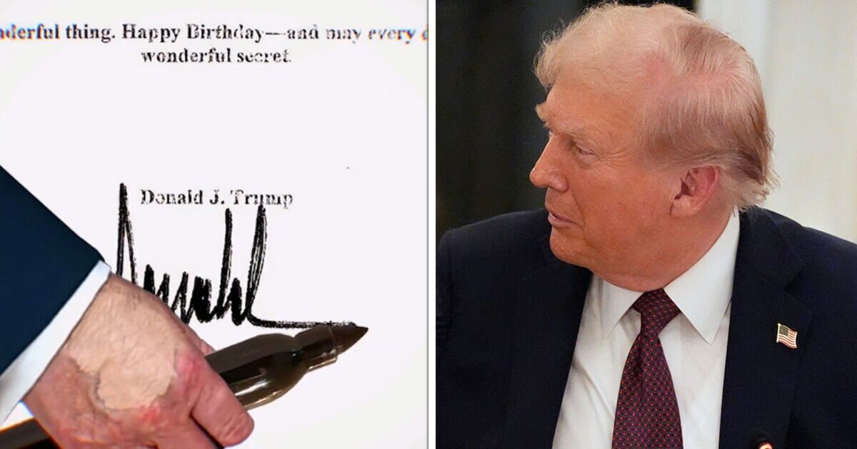 Trump forced to deny he sent Epstein lewd birthday note after bombshell album released