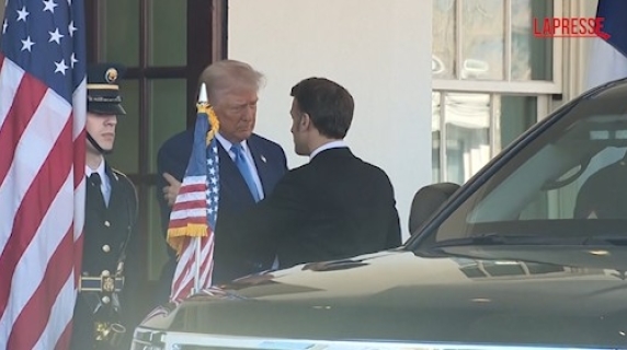 French President Macron Welcomed to the White House by Trump