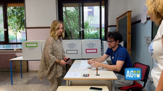 The Prime Minister at the polling station but does not collect the ballots