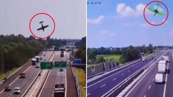 Vídeo del accidente del ultraligero que cayó en la circunvalación