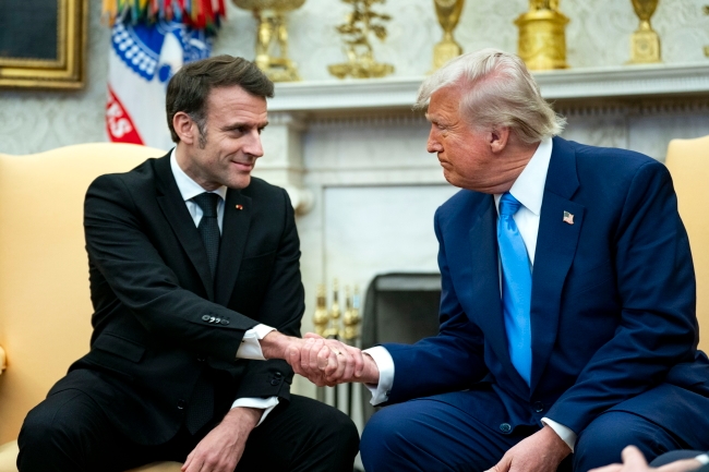 Trump ontmoette Emmanuel Macron in het Witte Huis