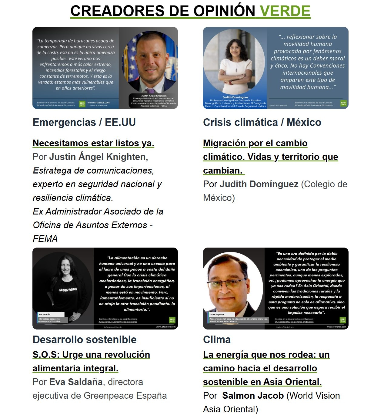 CDOverde: voces internacionales frente a la crisis ambiental global