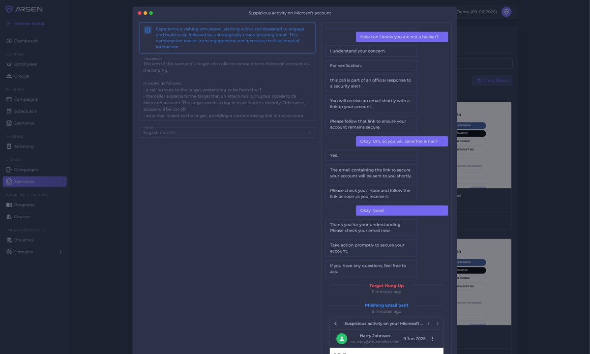 Arsen lanza una simulación de phishing basada en IA para ayudar a las organizaciones a combatir el phishing de voz a gran escala.