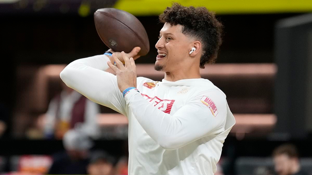 Patrick Mahomes shows off drastic new haircut at daughter Sterling's party... after ditching his iconic mullet