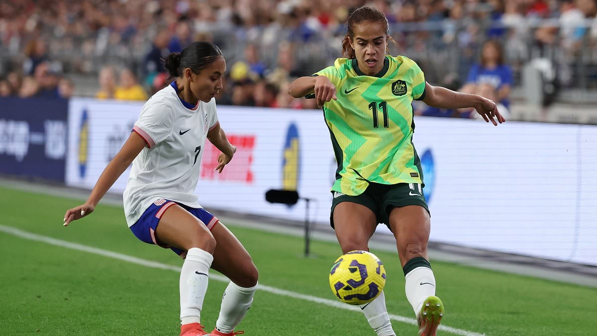 Mary Fowler lands CRUNCHING hit on USA star but Matildas coach is slammed for not finding the best position for her in USA loss