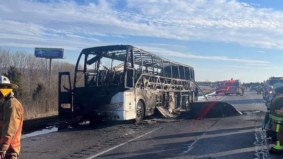 College basketball team's bus torched after catching fire on way home from road game