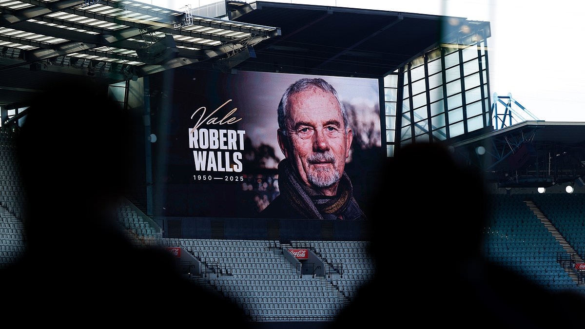 L'icône du football Robert Walls envoie un message d'outre-tombe qui a même choqué sa propre famille alors que le who's who de l'AFL le pleure lors d'une cérémonie commémorative