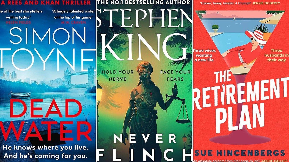 Thriller seriale del re dei narratori; NEVER FLINCH di Stephen King, THE RETIREMENT PLAN di Sue Hincenbergs, DEAD WATER di Simon Toyne