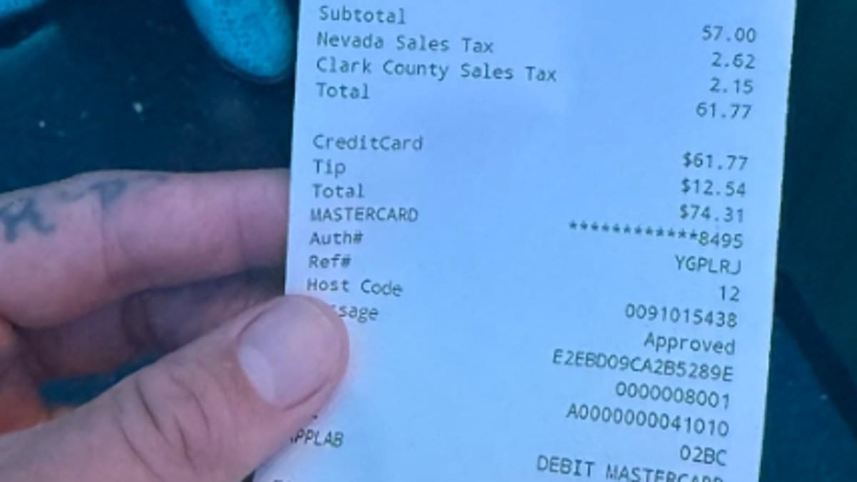 Brits left outraged after tourist shares receipt for two drinks in Las Vegas