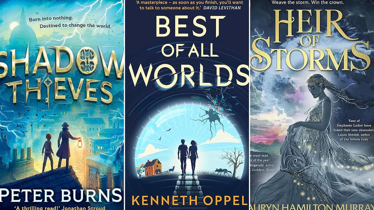 O que você obtém se combinar Dickens, Bond e Harry Potter? Os melhores livros infantis disponíveis atualmente: Shadow Thieves, de Peter Burns, Best of All Worlds, de Kenneth Oppel, Heir of Storms, de Lauryn Murray.