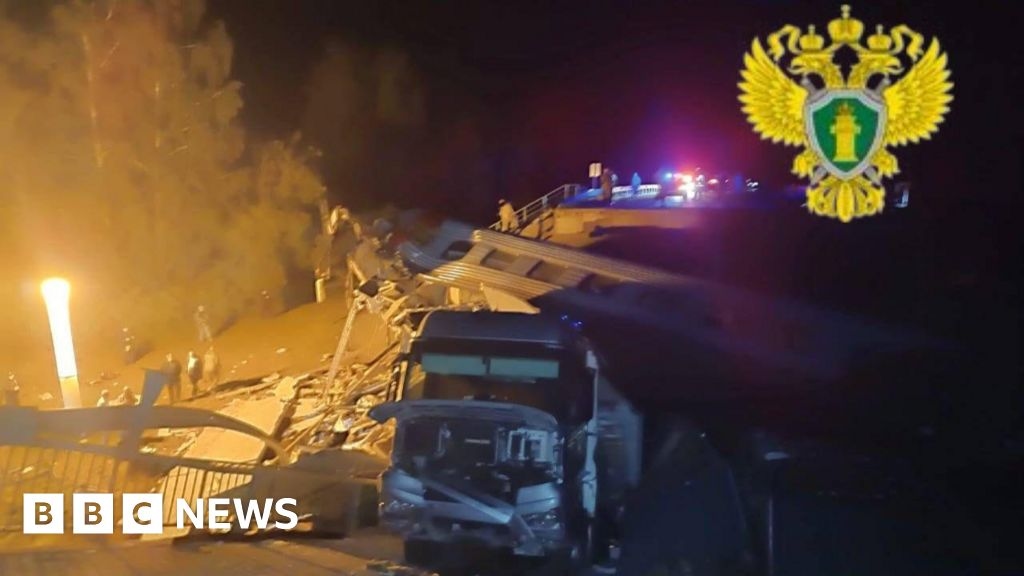 At least seven dead after Russian bridge collapses on to train