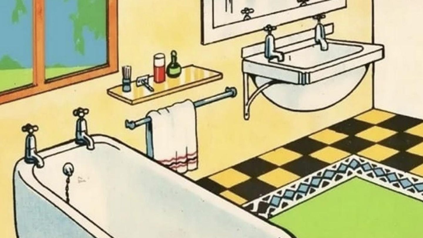 Rompecabezas con imágenes: Solo el 5% se da cuenta de lo que está mal en este baño.