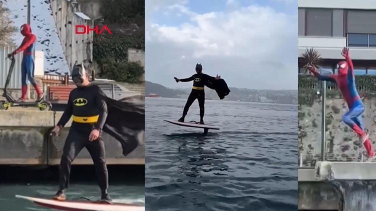 'Batman' y 'Spider Man' sorprenden en la playa de Bebek