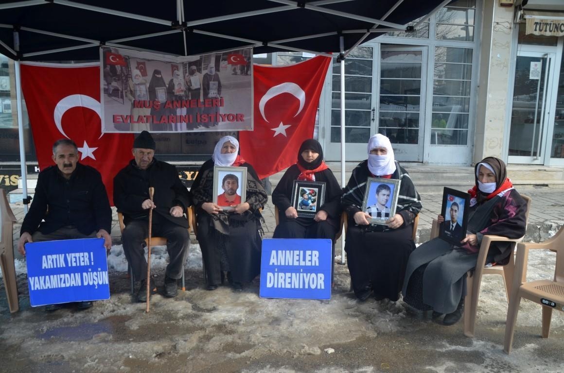 Families from Muş continued their protests in front of the DEM Party building