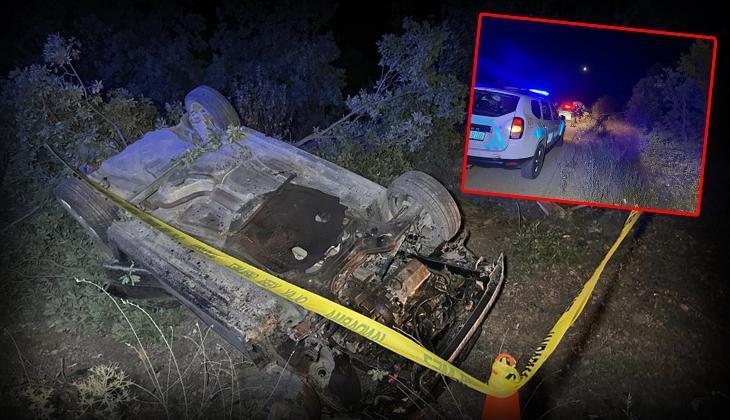 Une voiture hors de contrôle s'est renversée dans un fossé à Uşak : 1 mort, 2 blessés