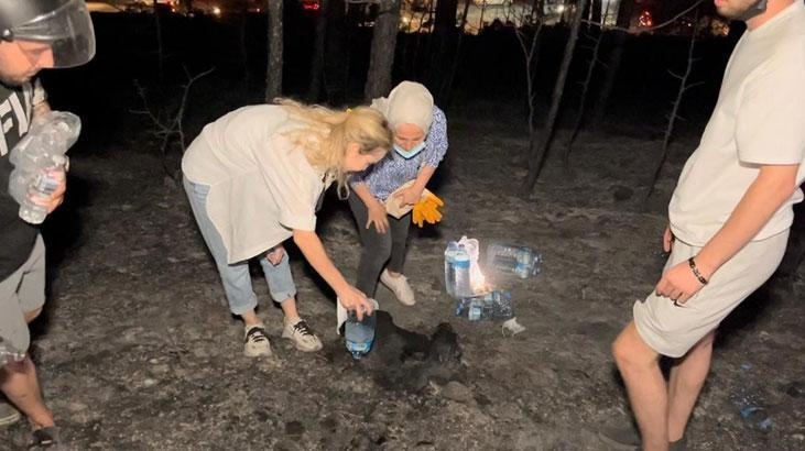 De ex-vrouw van İbrahim Tatlıses, Ayşegül Yıldız, werd gezien in het brandbestrijdingsgebied!