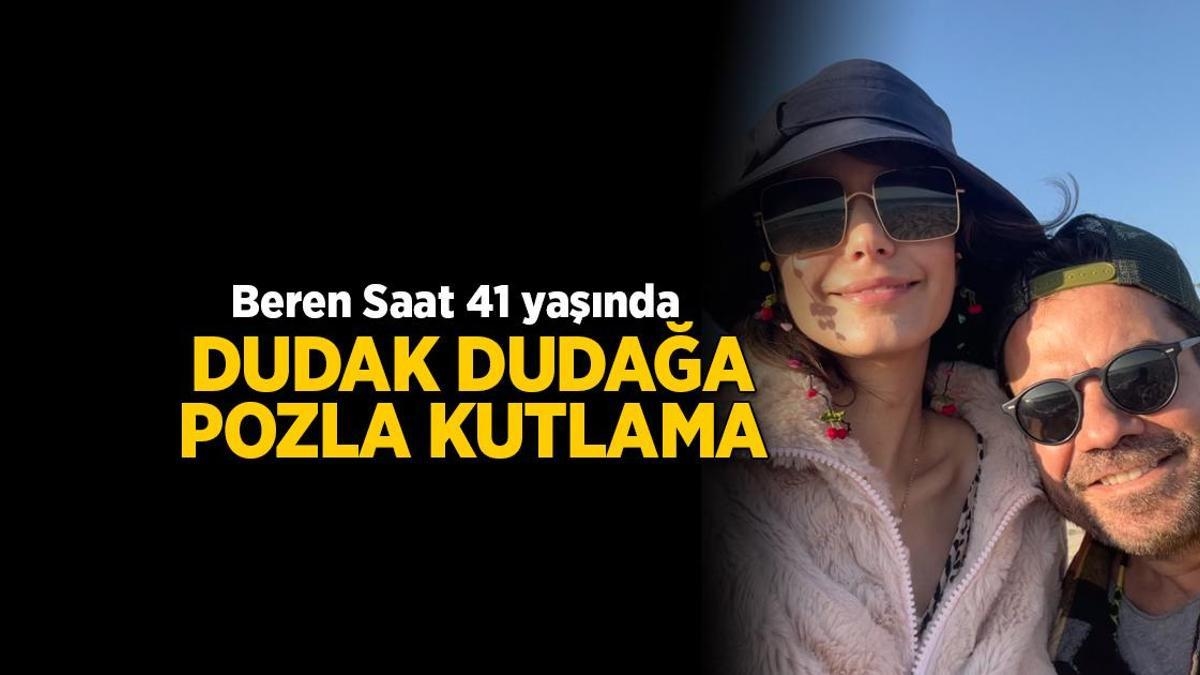 Kenan Doğulu celebró el cumpleaños de Beren Saat con una pose de labios a labios