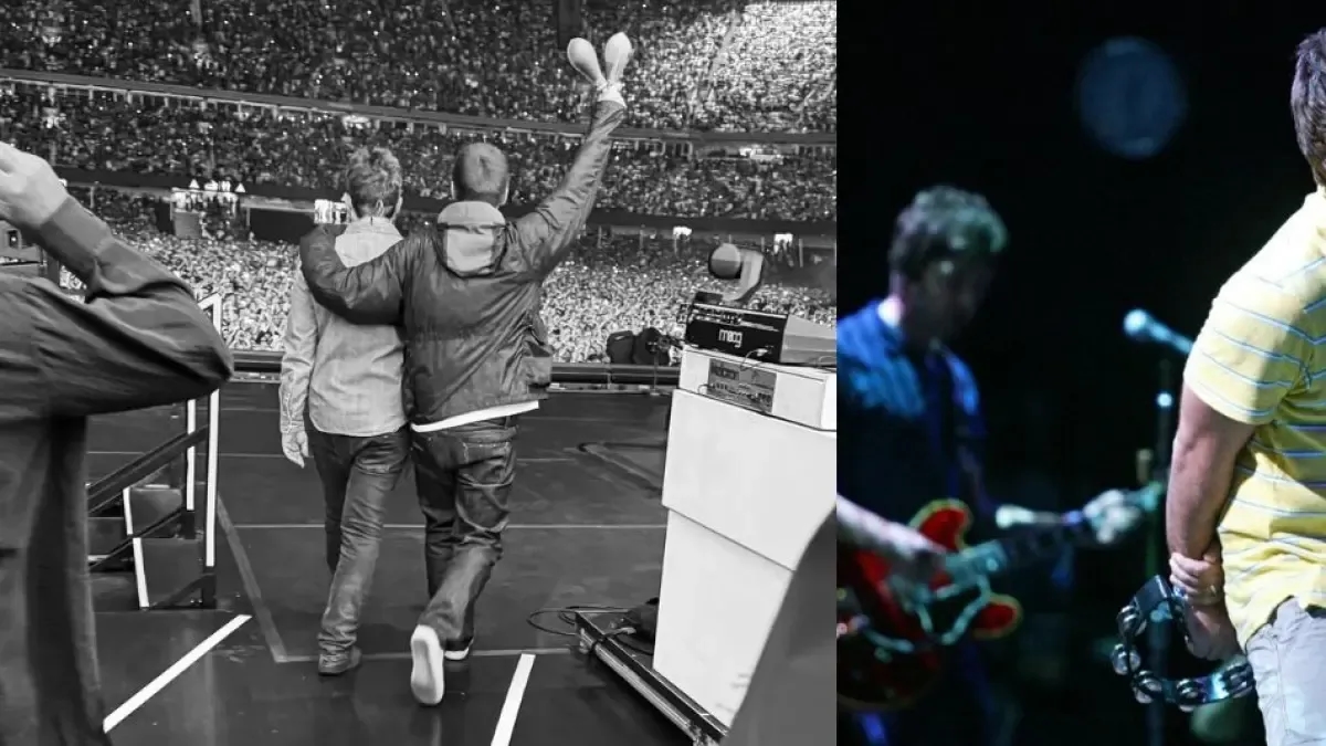 Liam en Noel Gallagher maken een verrassende comeback, hand in hand, bij het eerste concert van Oasis in jaren.