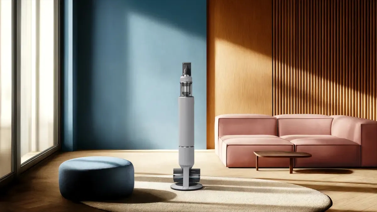 A Samsung lança seu primeiro aspirador de pó vertical leve e sem fio com inteligência artificial na Colômbia.