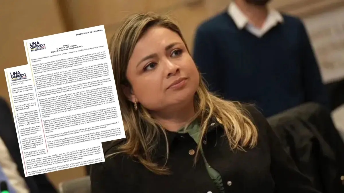 'I hope it helps Benedetti': Lina Garrido shared the full text of her July 20 speech at the opening of Congress.