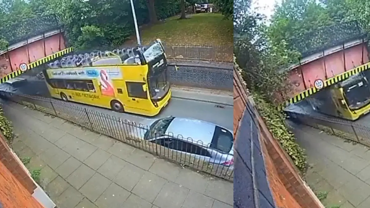 Video | Doppeldeckerbus rast in England gegen Brücke, 20 Verletzte