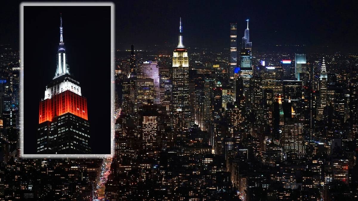 Het Empire State Building gloeide wit en rood. Een uniek gebaar van de Verenigde Staten.