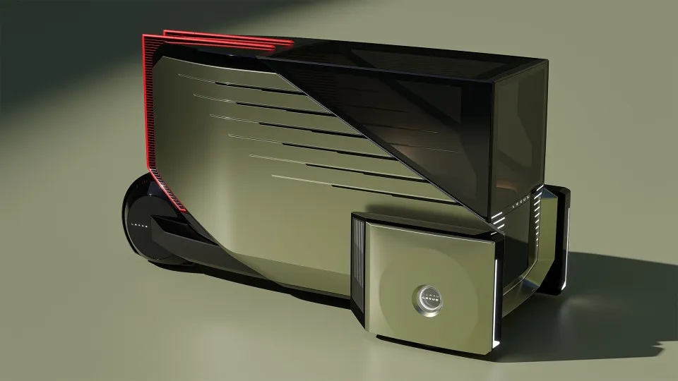 De bijzondere driewielige autonome Lexus werd in Tokio onthuld.