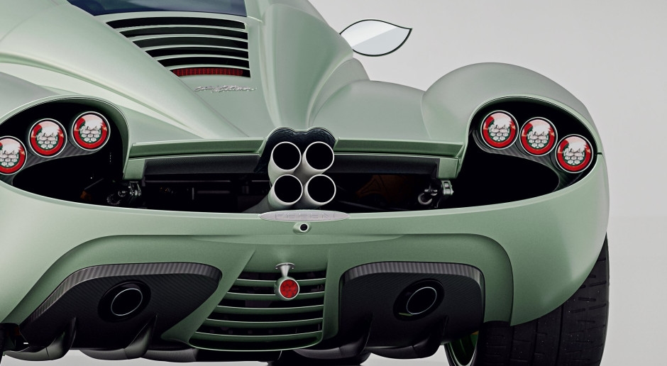 Incrivelmente bonito, tem motor V12 e transmissão manual. Este é o Huayra Codalunga Speedster.