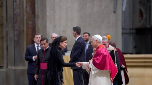Raquel Peña participates in the Mass to inaugurate the Pope's pontificate.