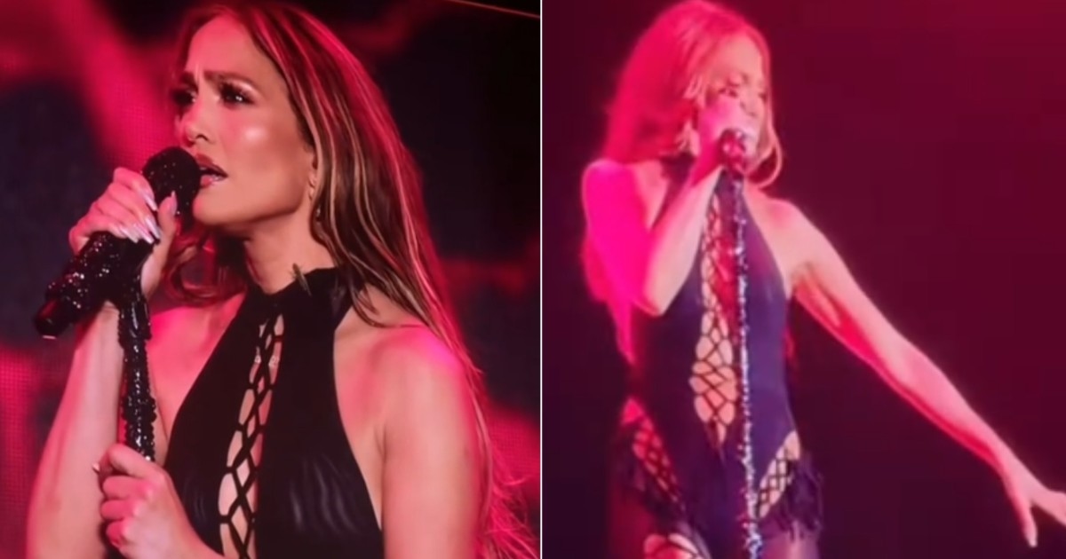 "Het kietelde me": Een krekel kruipt op de nek van Jennifer Lopez tijdens haar concert, en ze jaagt hem weg met een dramatische beweging die viraal gaat – VIDEO