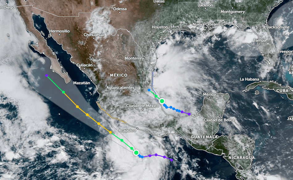 Se intensifican dos sistemas tropicales: Flossie en el Pacífico y Barry en el Atlántico