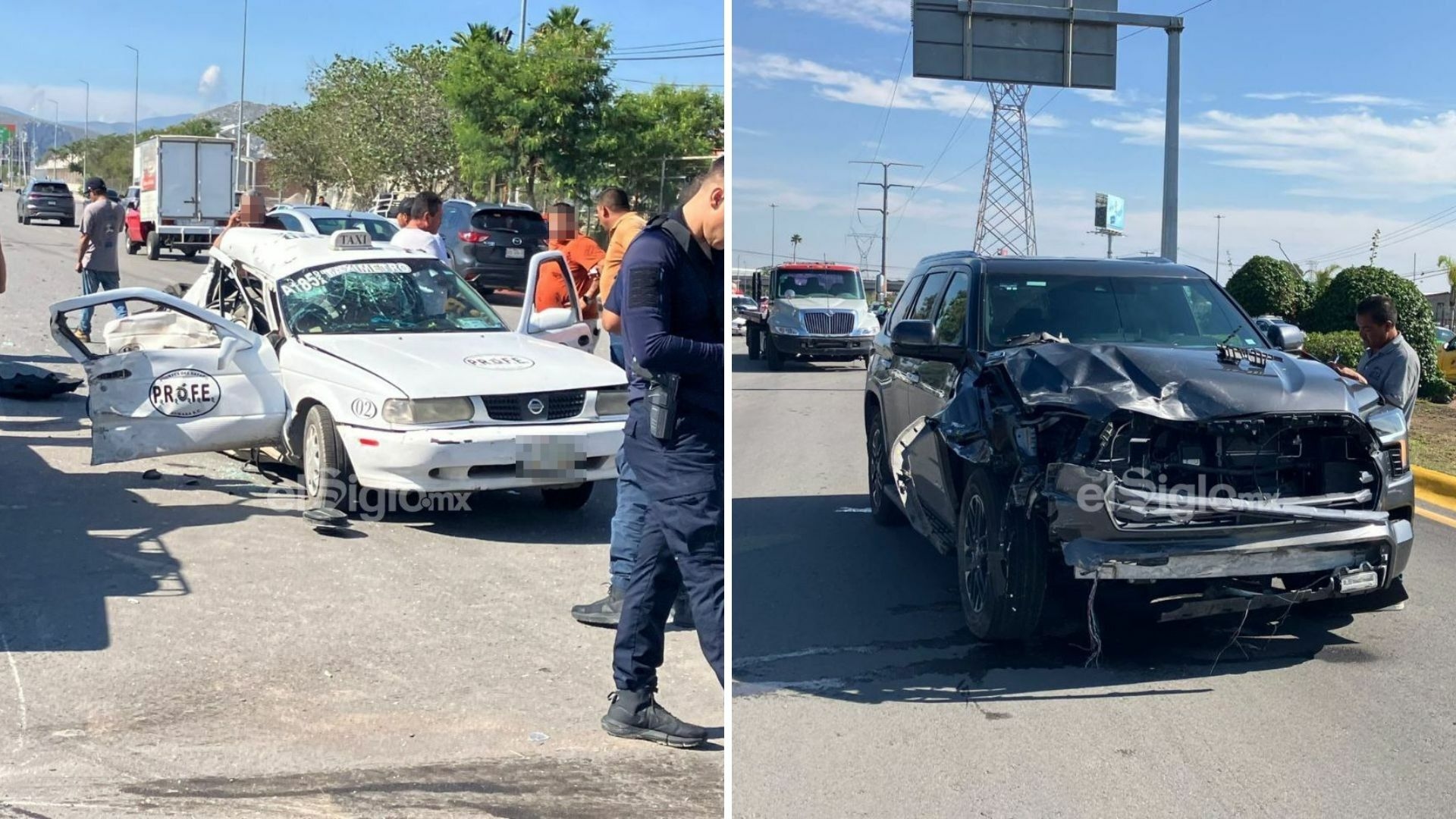 Muere mujer tras fuerte accidente vial en Gómez Palacio, viajaba en taxi con su esposo