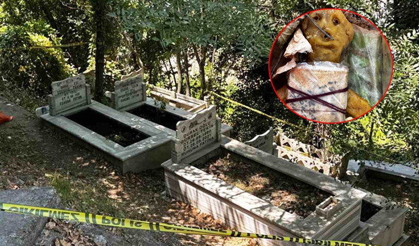 A grave was opened in Bartın! A wax doll was found inside.