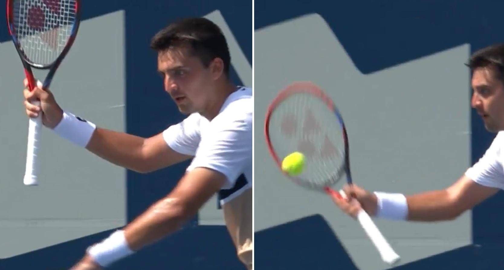 Dit is de 'long shot': een nieuw tennisshot in Toronto.