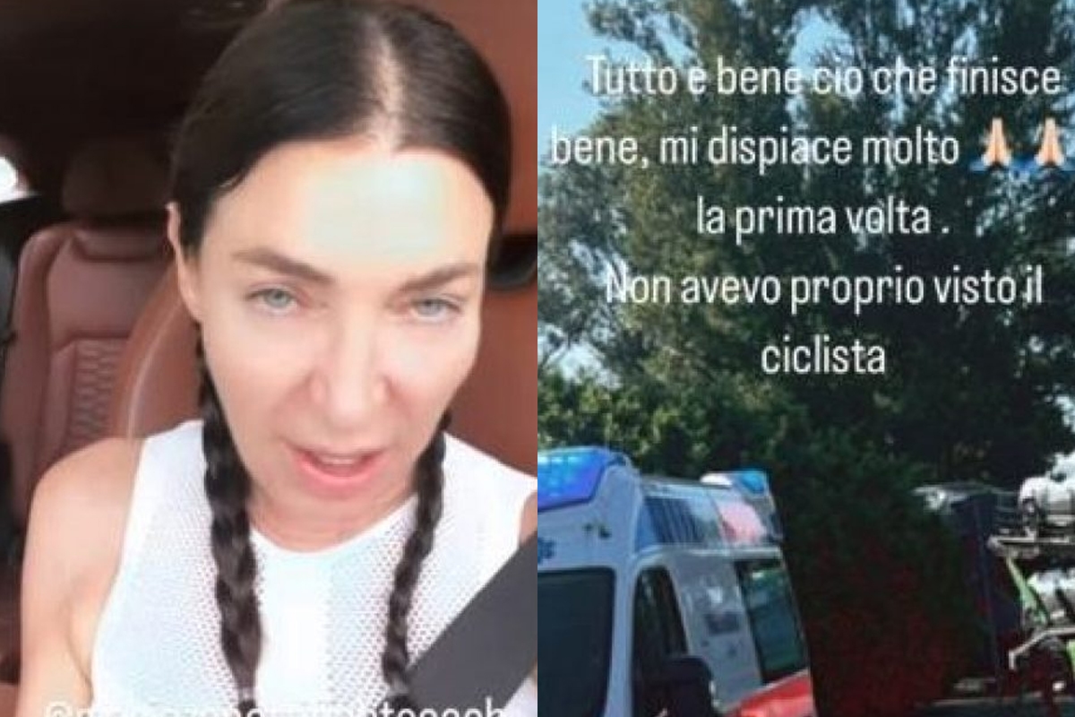 Elisabetta Franchi, revoltada com o acidente, postou nas redes sociais: "O ciclista? Eu nem o vi"