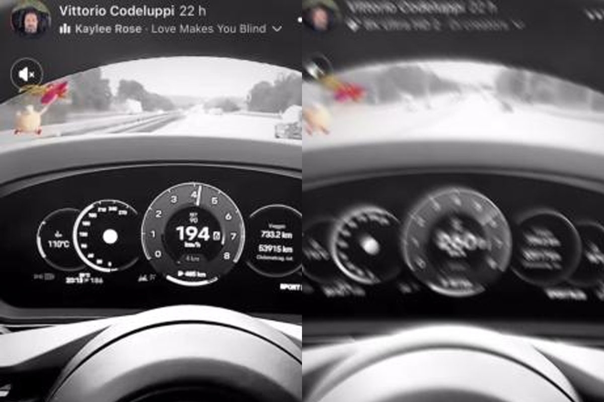 Codeluppi launches his Porsche to 252 km/h: the video sparks controversy, saying, "I was in Germany; there are no speed limits there."