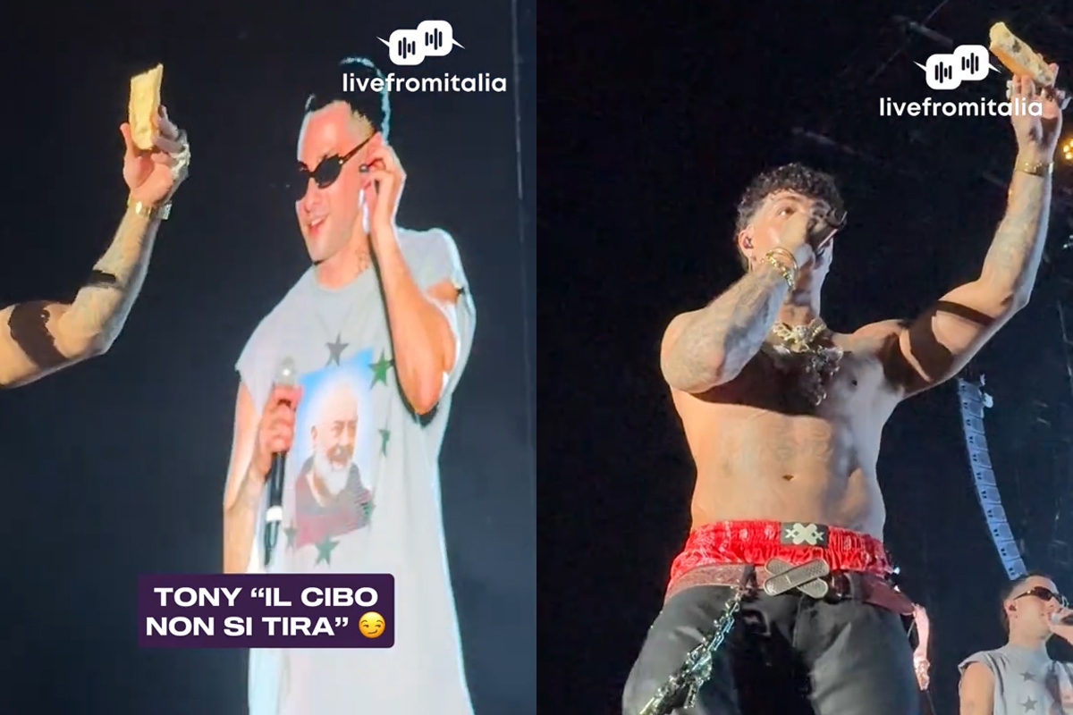 El fracaso de Tony Effe en el Circo Massimo: gradas vacías, playback y pan en el escenario. Público decepcionado.