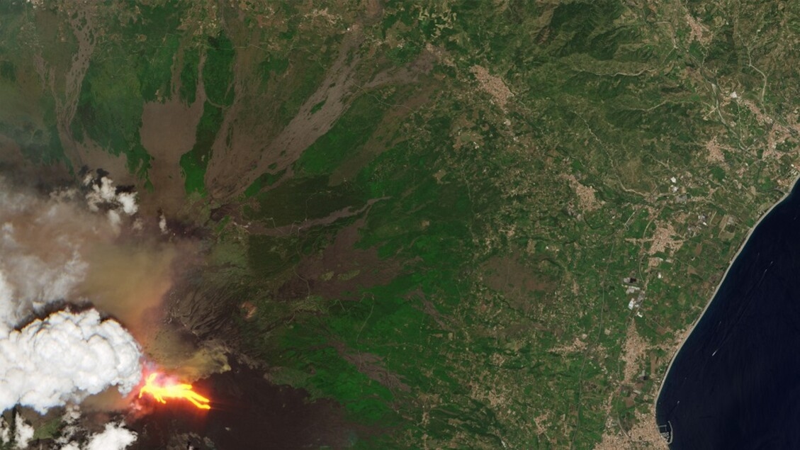 Erupção do Etna capturada por satélites europeus
