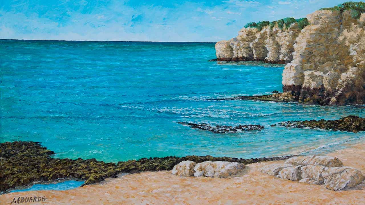 De olieverfschilderijententoonstelling "Airs and Seas" van J. Eduardo brengt een eerbetoon aan de Algarve in Portimão