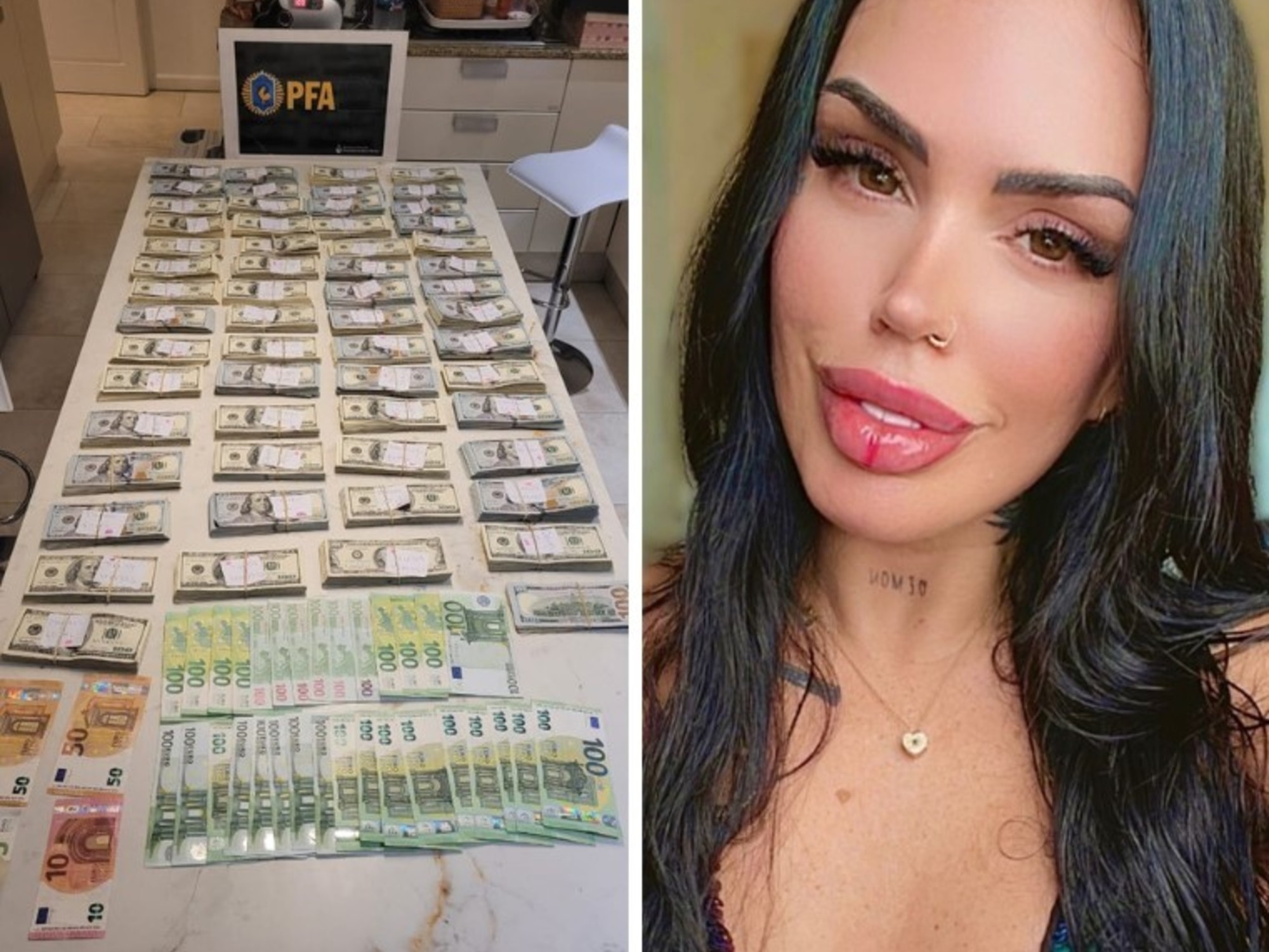 Contratempo para Sofia Clerici: ela não poderá lavar os US$ 600.000 apreendidos no caso Martín Insaurralde.